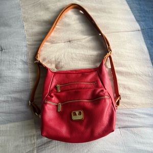Valentina 100% Genuine Leather Red Shoulder/Crossbody Bag